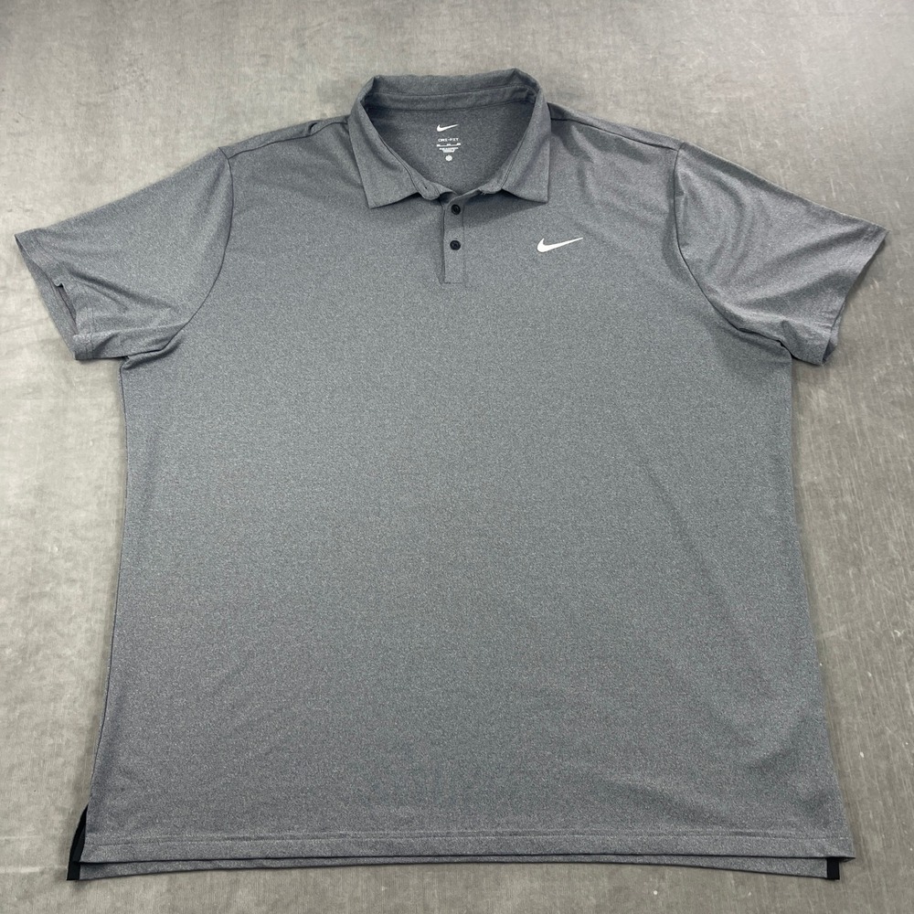 Nike Mens 3XL Gray Polo Shirt Dri-FIT Performance Short Sleeve